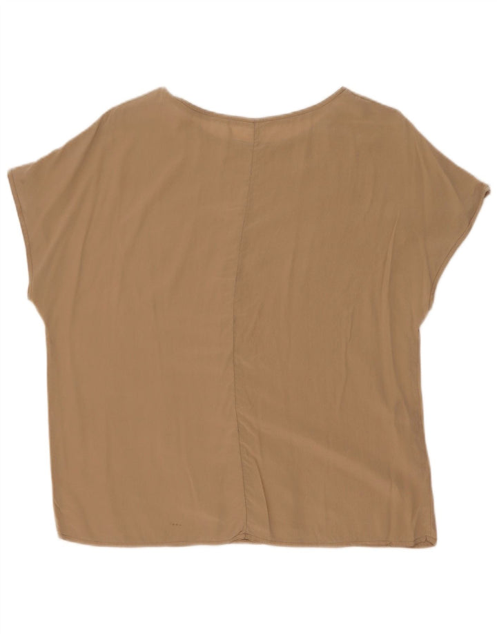 Vintage Womens Blouse Top UK 16 Large Brown