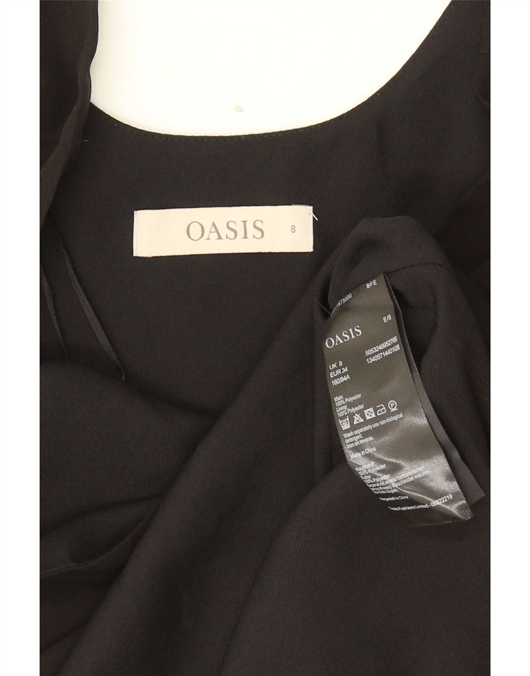 Oasis Womens Sleeveless Blouse Top UK 8 Small Black Polyester