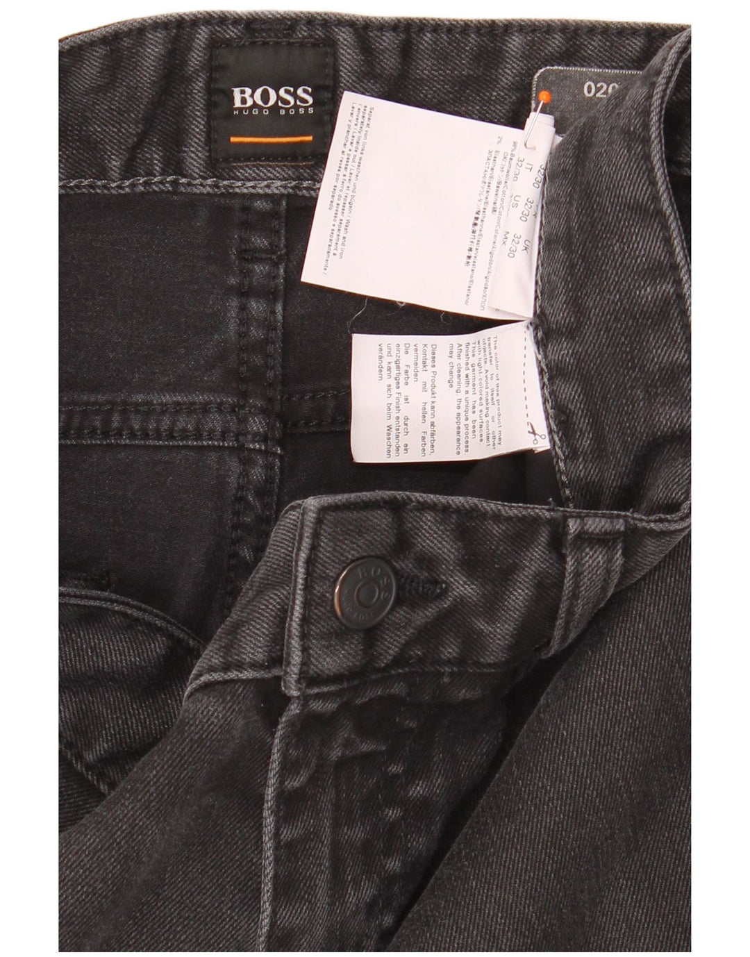 HUGO BOSS Mens Delaware Slim Jeans W32 L30 Black Cotton
