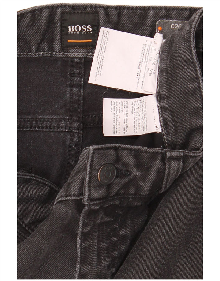 HUGO BOSS Mens Delaware Slim Jeans W32 L30 Black Cotton