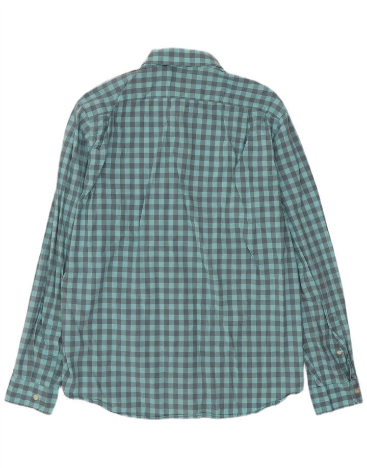 J. Crew Mens Shirt Large Blue Gingham Cotton