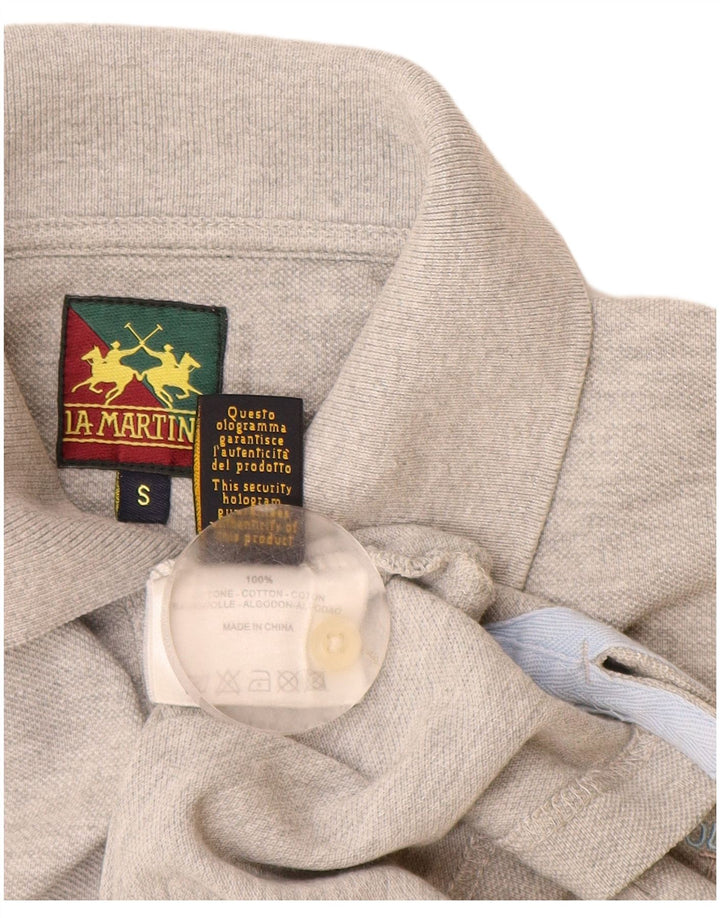 La Martina Mens Polo Shirt Small Grey Cotton
