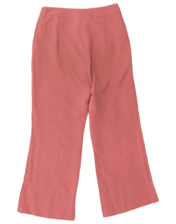 Topshop Womens Bootcut Cropped Trousers UK 6 XS W26 L23 Pink Polyester