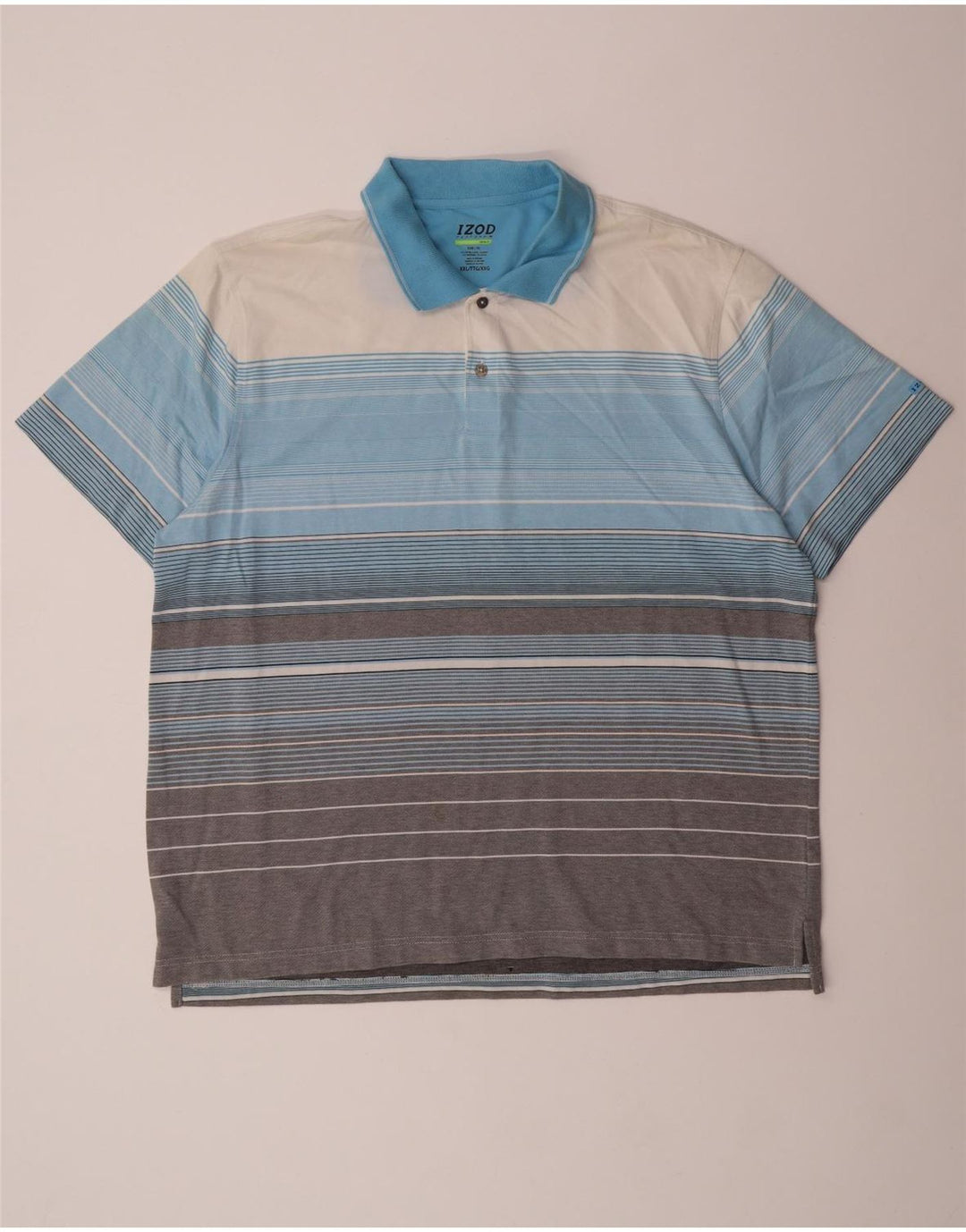 Izod Mens Golf Polo Shirt 2XL Multicoloured Striped Cotton