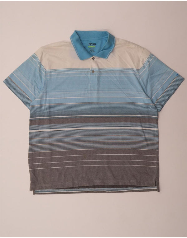 Izod Mens Golf Polo Shirt 2XL Multicoloured Striped Cotton