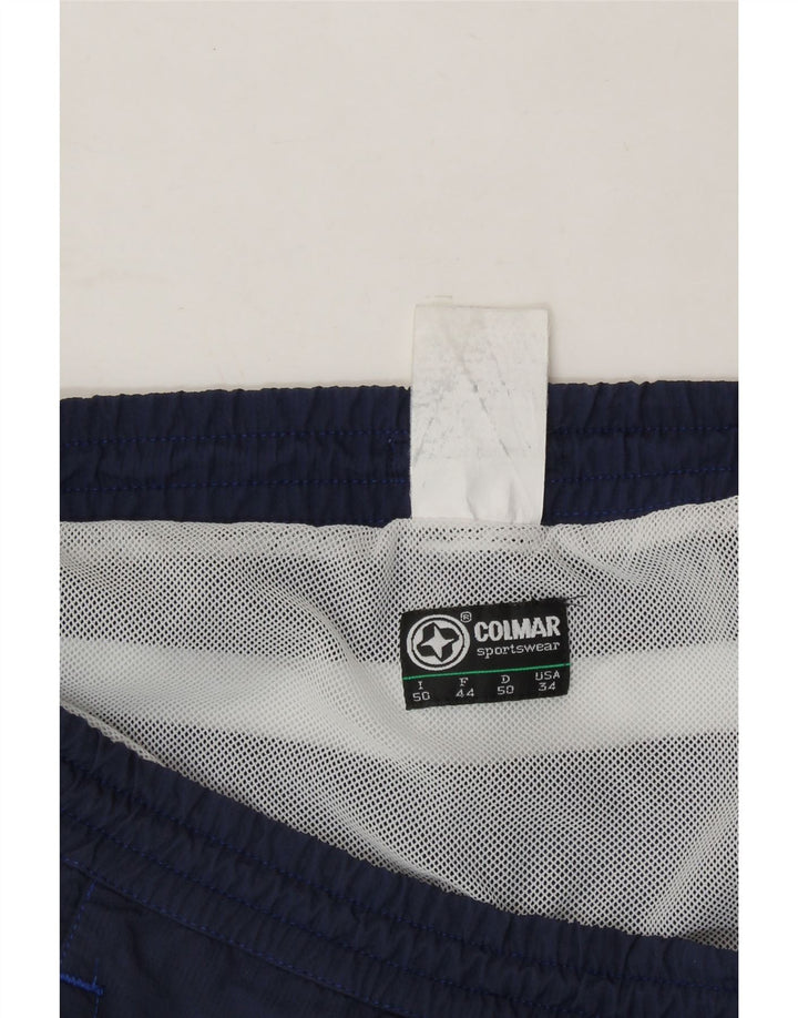 COLMAR Mens Sport Shorts IT 50 Large Navy Blue Colourblock Polyester Vintage Colmar and Second-Hand Colmar from Messina Hembry 