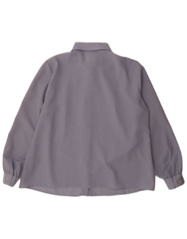 Primavera Firenze Womens Shirt Blouse IT 51 XL Blue Geometric Polarskin