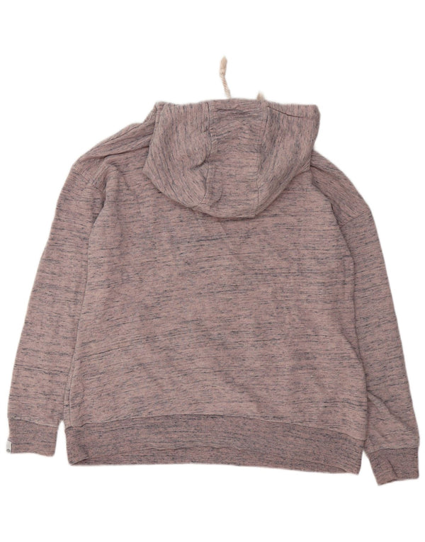 Animal Womens Oversized Hoodie Jumper UK 8 Small Pink Flecked Cotton