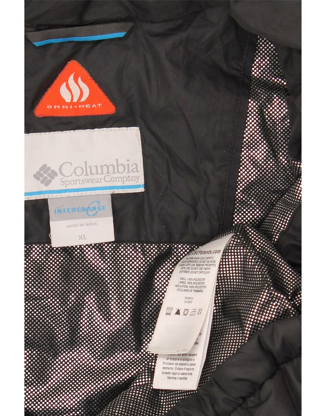 COLUMBIA Mens Interchange Padded Jacket UK 42 XL Black Polyester