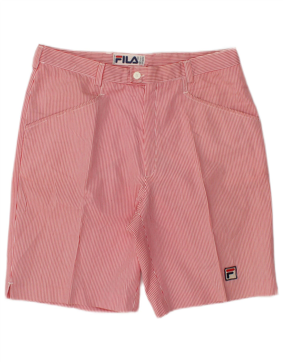 FILA Mens Casual Shorts W28 Small Red Striped Polyester