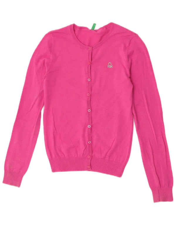 Benetton Womens Cardigan Sweater UK 8 Small Pink