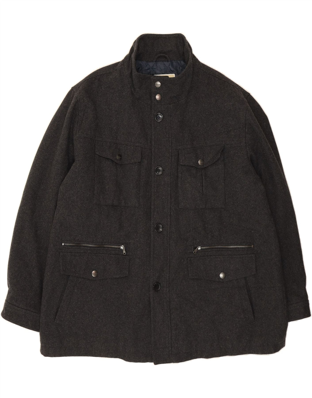 MICHAEL KORS Mens Overcoat UK 46 3XL Grey Wool Vintage Michael Kors and Second-Hand Michael Kors from Messina Hembry 
