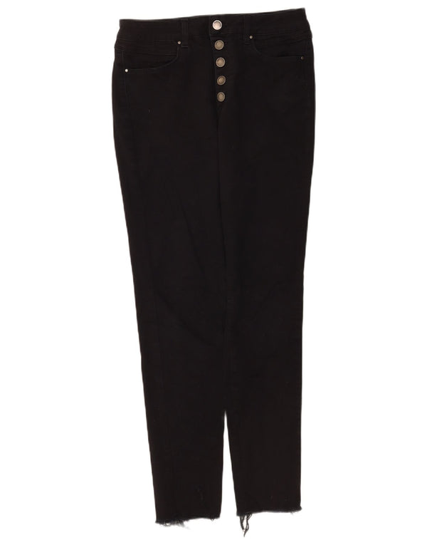 MINT VELVET Womens Crop Skinny Jeans UK 12 Medium W26 L26 Black Cotton