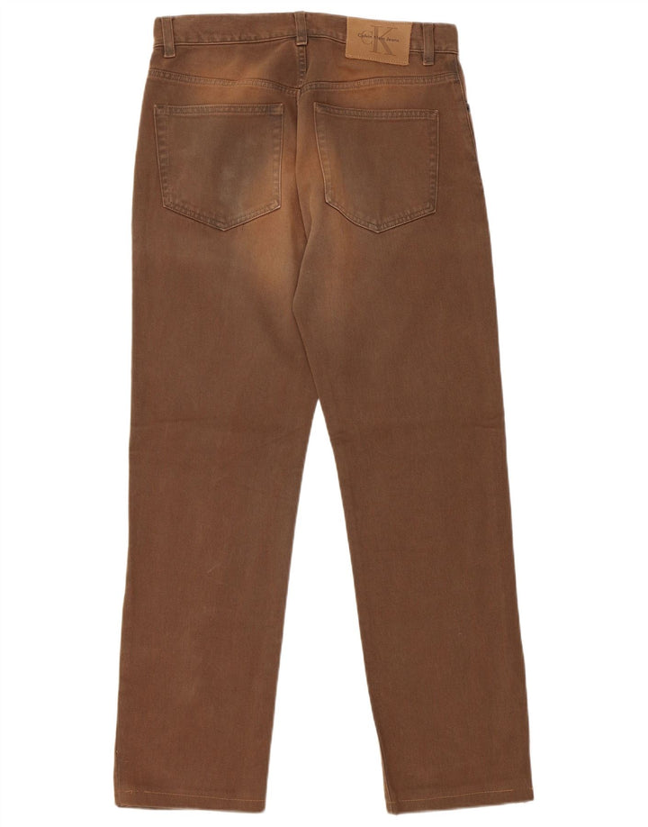 CALVIN KLEIN Mens Straight Jeans W31 L29 Brown Cotton
