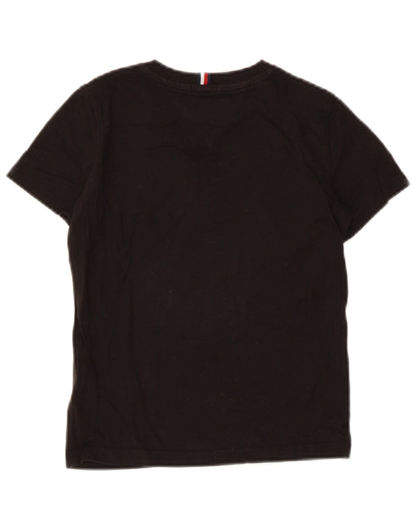 TOMMY HILFIGER Boys Graphic T-Shirt Top 6-7 Years Black Cotton