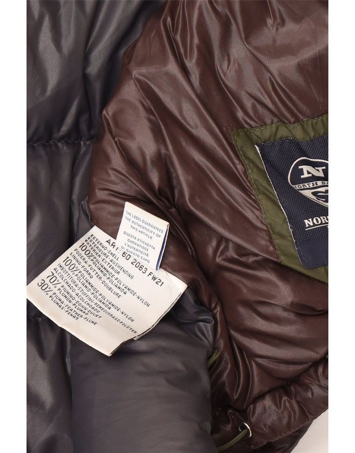 NORTH SAILS Mens Padded Jacket UK 38 Medium Brown Polyamide