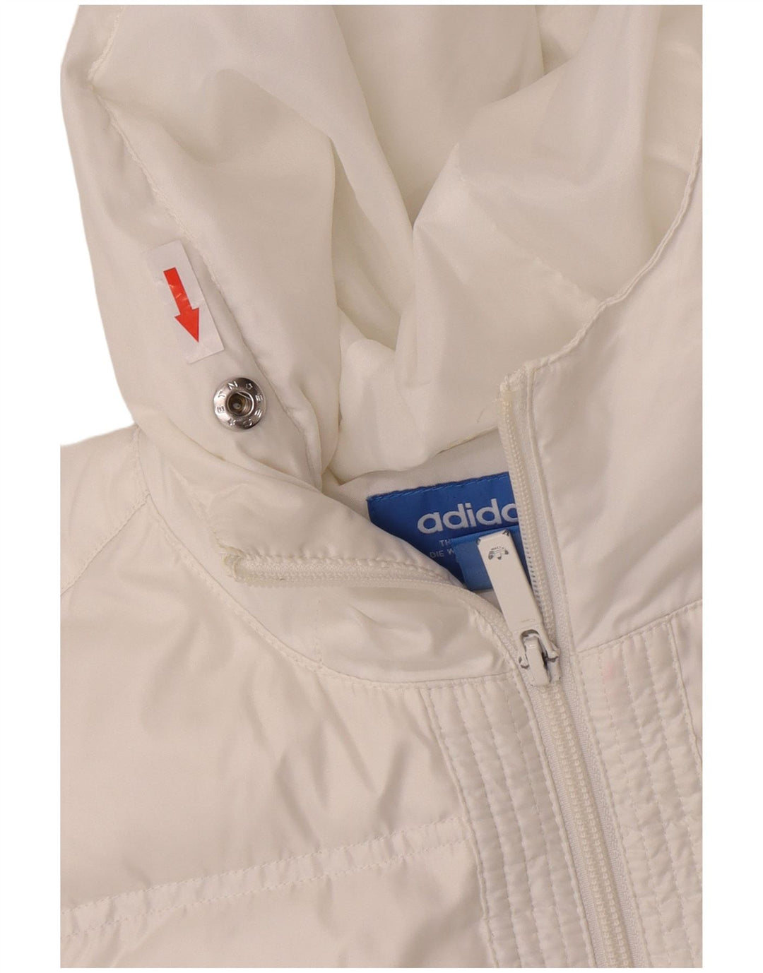 Adidas Womens Hooded Oversized Padded Coat UK 6 XS  White Polyester