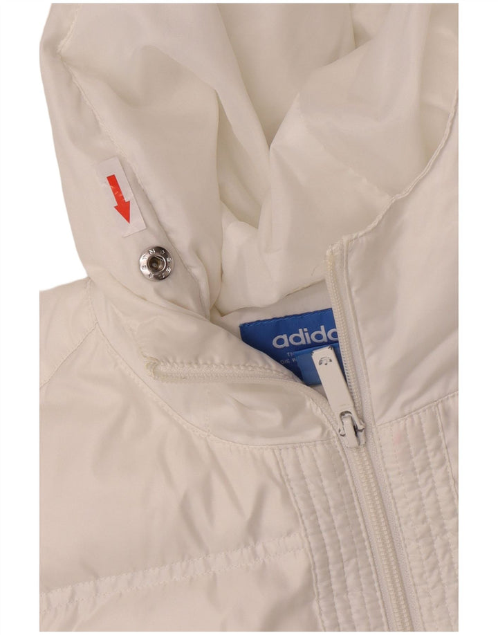 Adidas Womens Hooded Oversized Padded Coat UK 6 XS  White Polyester