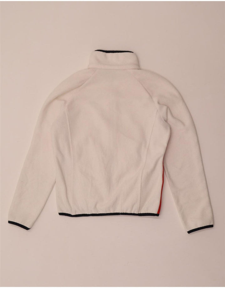 Lotto Womens Fleece Jacket UK 14 Medium White Striped