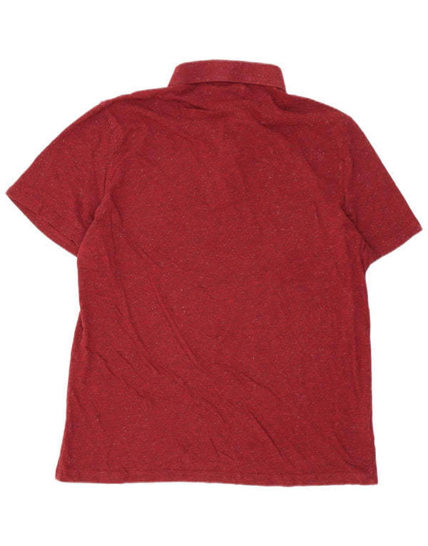 Penguin Mens Heritage Slim Fit Polo Shirt 2XL Burgundy Flecked Cotton