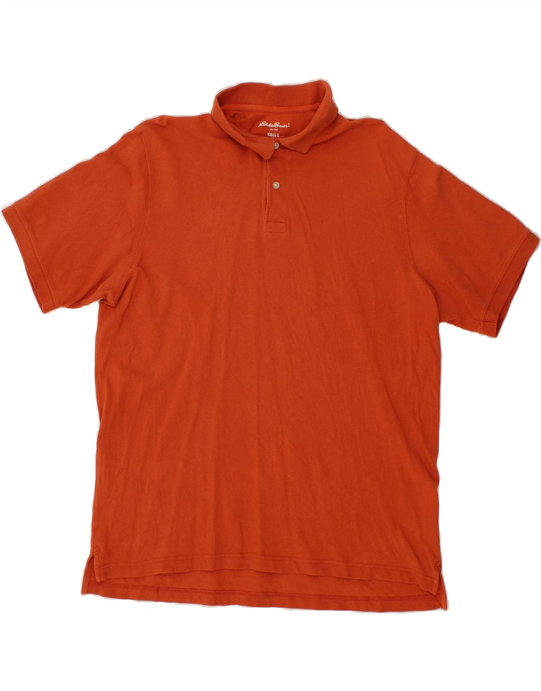EDDIE BAUER Mens Tall Polo Shirt Large Orange Cotton Vintage Eddie Bauer and Second-Hand Eddie Bauer from Messina Hembry 