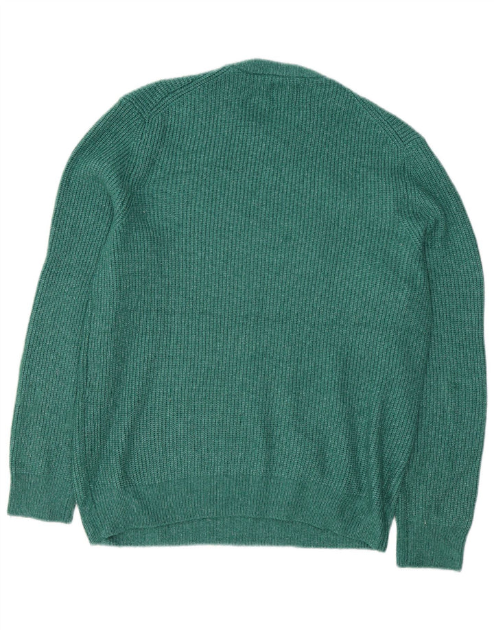 Marks & Spencer Mens Crew Neck Jumper Sweater Large Green Polyamide