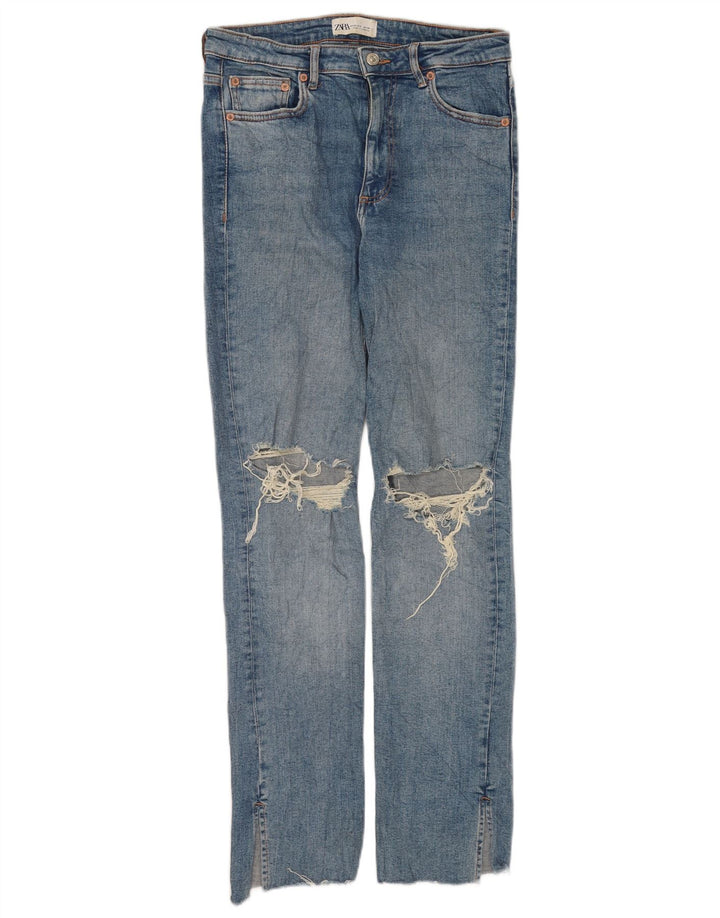 Zara Womens Distressed Slim Jeans EU 40 Medium W30 L31 Blue Cotton