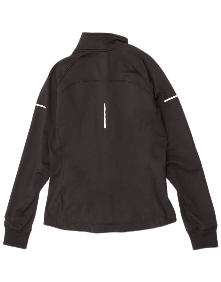 Nike Womens Dri Fit Tracksuit Top Jacket UK 10 Small Black Polyester
