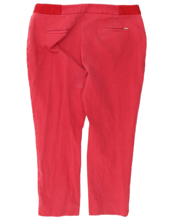 Marks & Spencer Womens Per Una Capri Trousers UK 16 Large W36 L23 Red