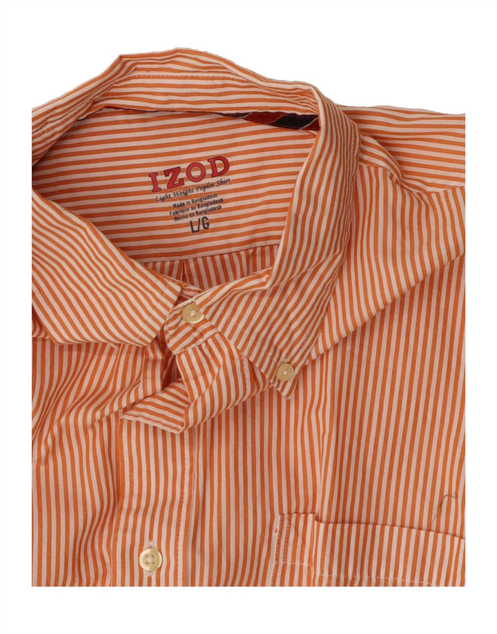 IZOD Mens Grant Fit Shirt Large Orange Pinstripe Vintage Izod and Second-Hand Izod from Messina Hembry 