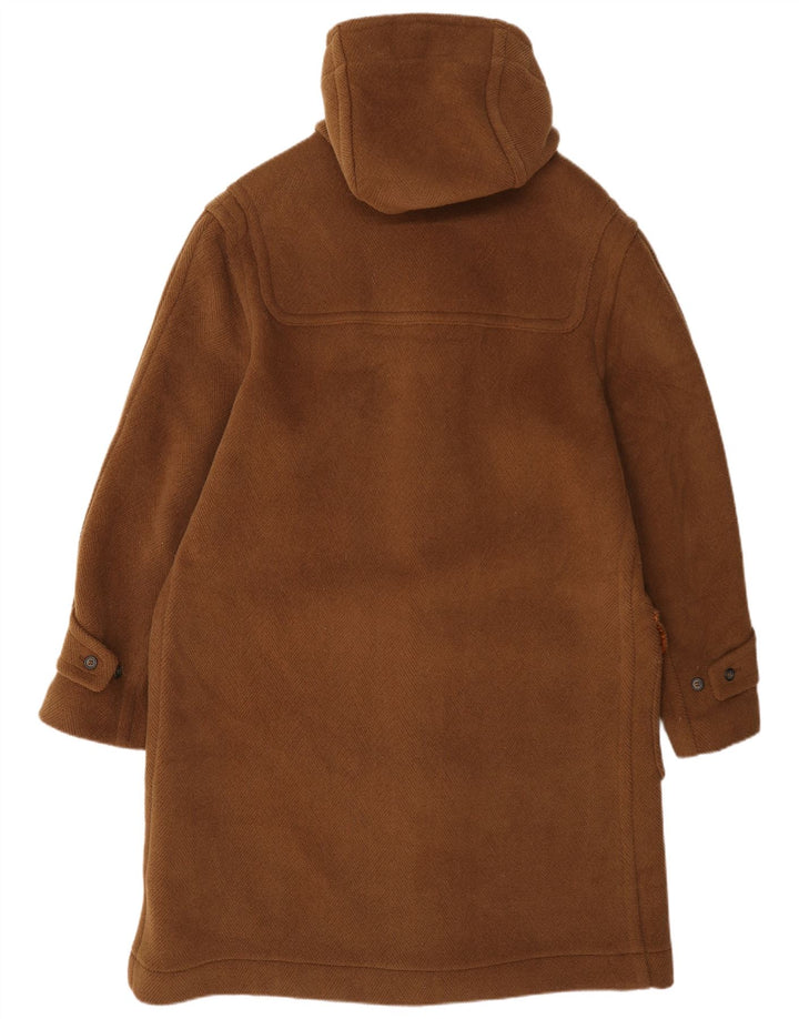 DAKS Mens Hooded Duffle Coat IT 48 Medium Brown Wool