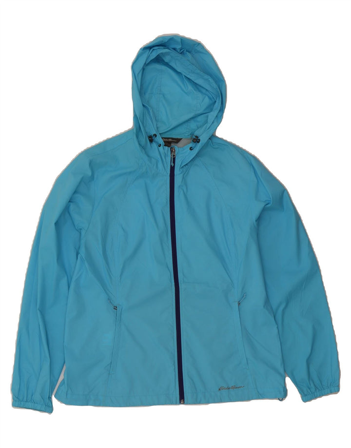 EDDIE BAUER Womens Hooded Rain Jacket UK 16 Large Blue Nylon Vintage Eddie Bauer and Second-Hand Eddie Bauer from Messina Hembry 