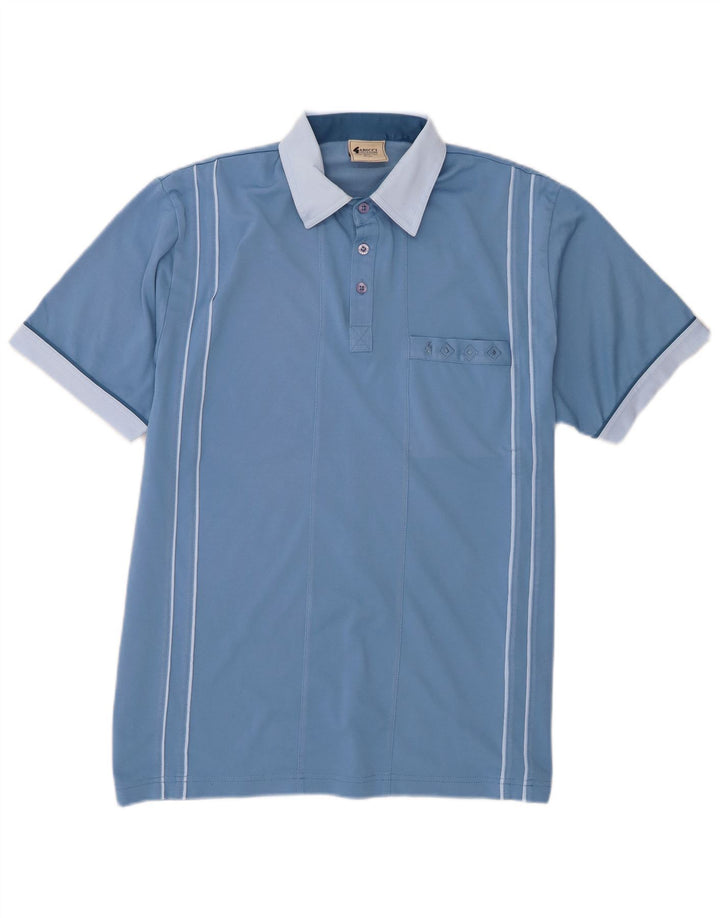 Gabicci Mens Polo Shirt Medium Blue Colourblock Cotton