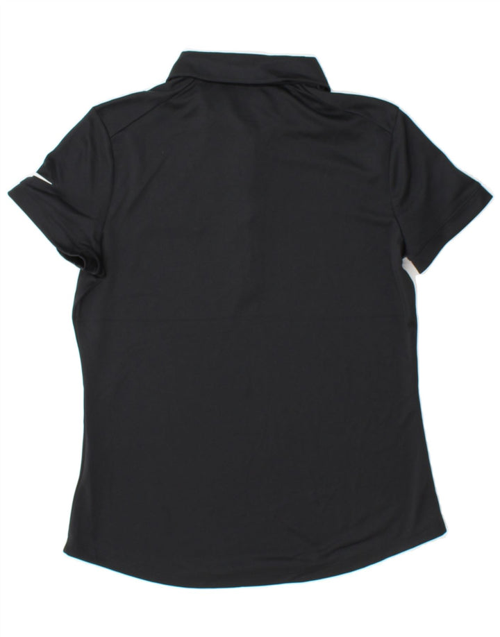 NIKE Womens Windsor Polo Shirt UK 12 Medium Black Polyester Vintage Nike and Second-Hand Nike from Messina Hembry 