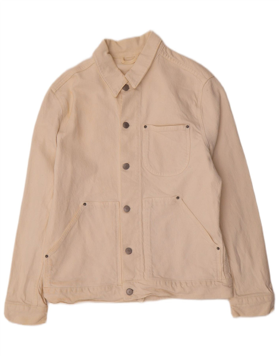 Zara Mens Denim Jacket UK 38 Medium Beige Lyocell