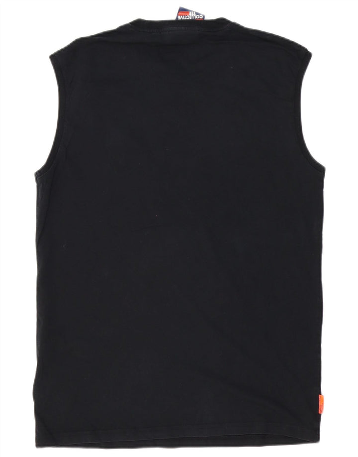 SUPERDRY Mens Vest Top Small Black Cotton