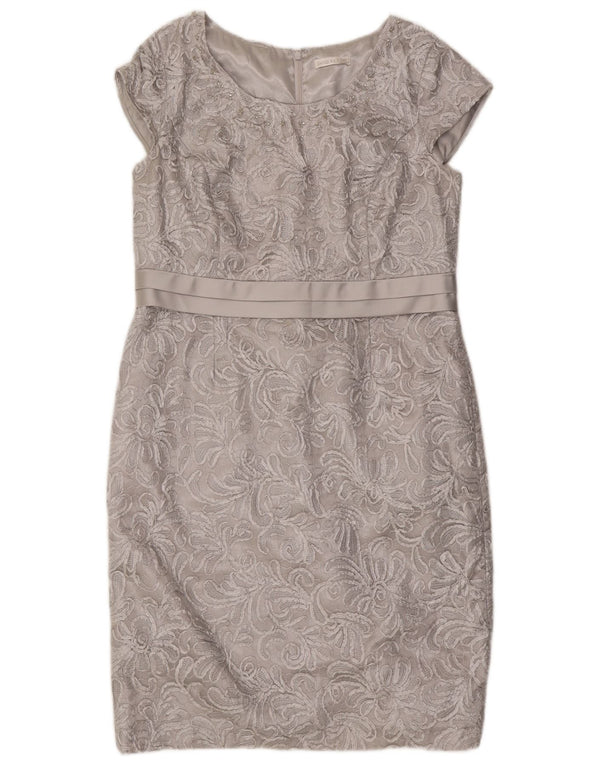 Jacques Vert Womens Sheath Dress UK 16 Large Grey Polyester