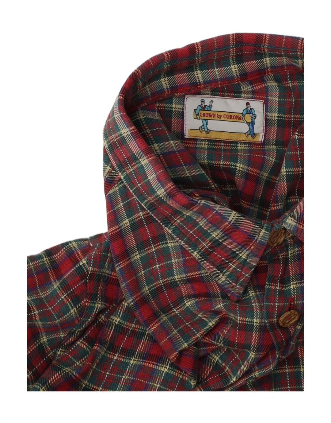 Vintage Mens Flannel Shirt XL Red Check