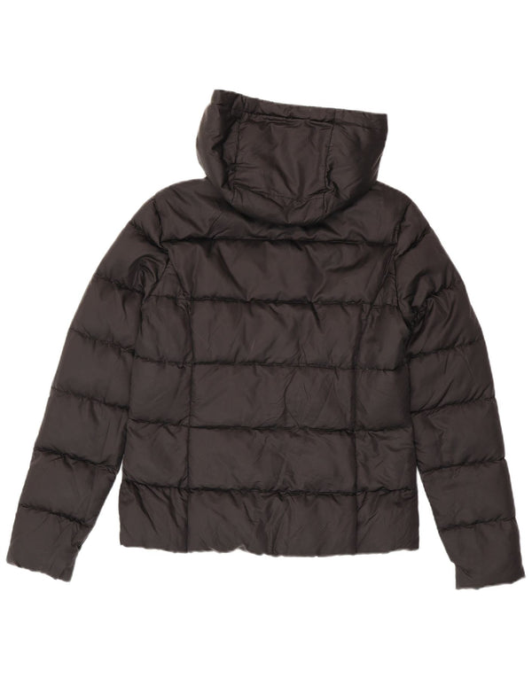 Ellesse Womens Heritage Hooded Padded Jacket UK 10 Small Black Nylon