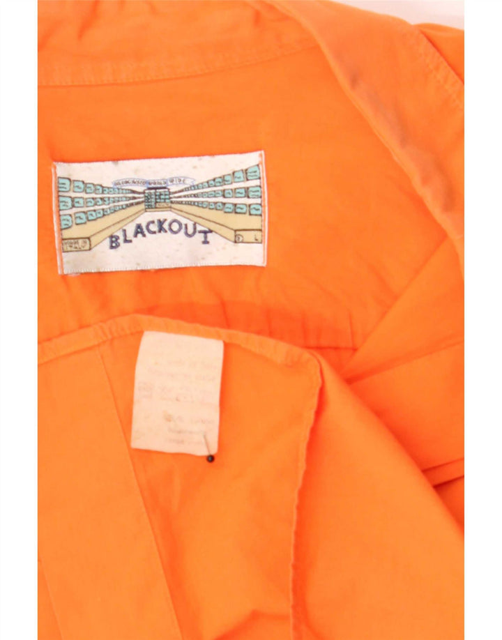 Vintage Mens Shirt Large Orange Cotton