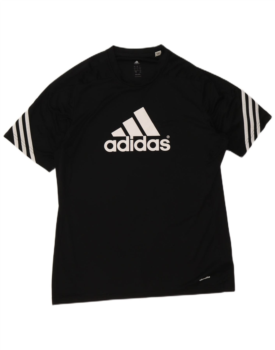 Adidas Mens Climalite Graphic T-Shirt Top Large Black Polyester