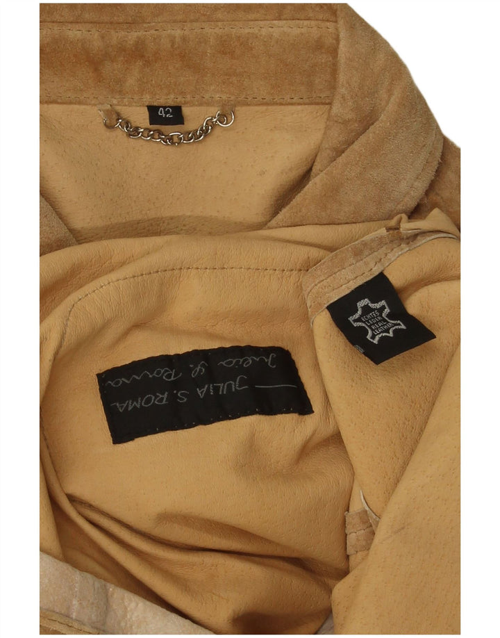 Julia S. Roma Womens Suede Jacket EU 42 Large Brown Leather
