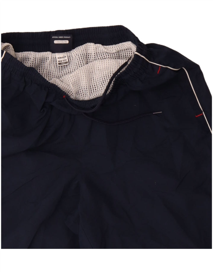 Umbro Mens Graphic Sport Shorts Large Navy Blue Polyester