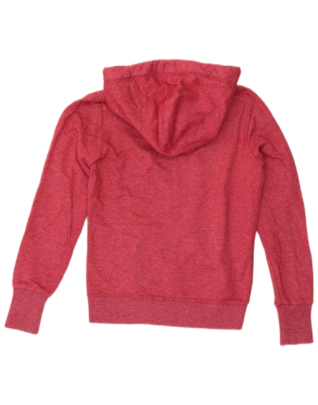 SUPERDRY Womens Zip Hoodie Sweater UK 10 Small Red Flecked Cotton