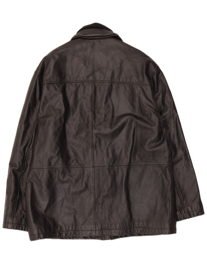 Kartel Mens Leather Jacket UK 42 XL Black