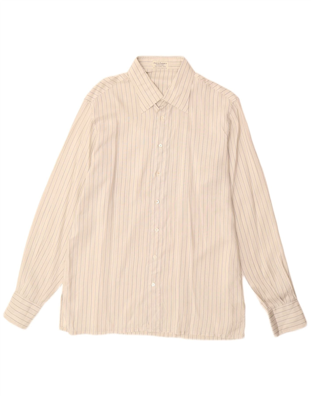 Vintage Mens Shirt Size 42 16 1/2 Large Grey Pinstripe Silk