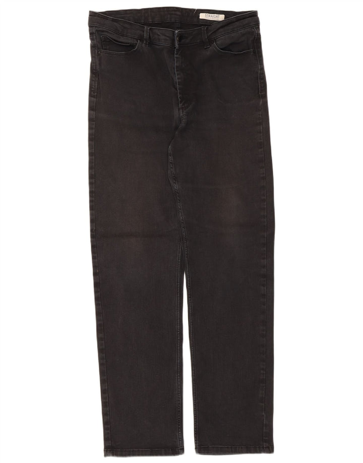 Marks & Spencer Womens Regular Straight Jeans UK 16 Large W32 L30 Black