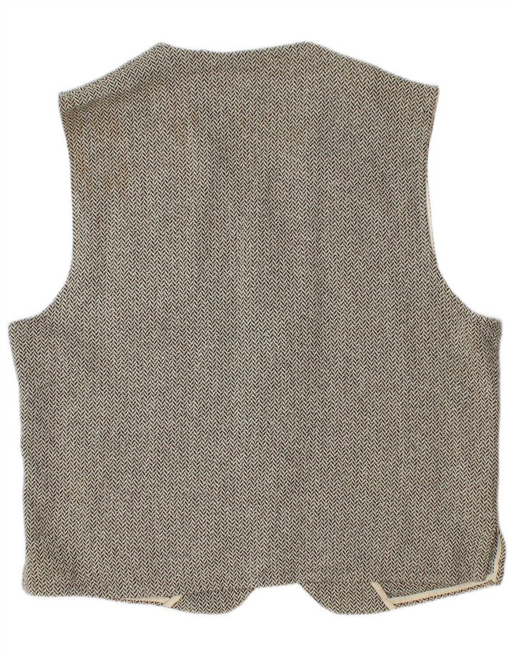 Ted Baker Mens Regular Regular Fit Waistcoat Size 4 Large Grey Herringbone