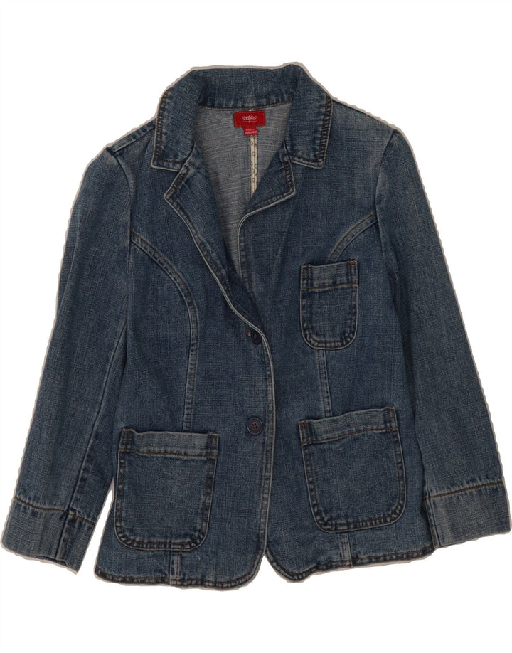 MOSSIMO Girls Denim 2 Button Blazer Jacket 7-8 Years Small Blue Cotton Vintage Mossimo and Second-Hand Mossimo from Messina Hembry 