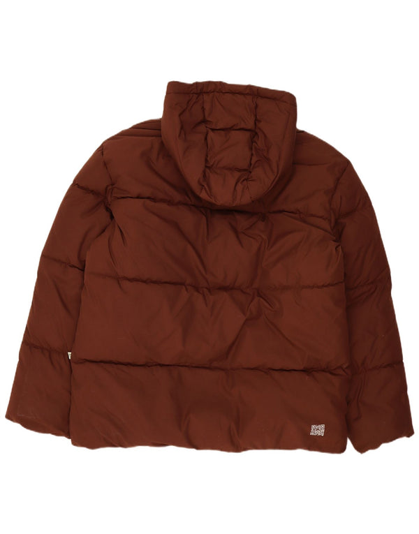 Champion Mens Hooded Padded Jacket UK 42 XL Brown Polyester